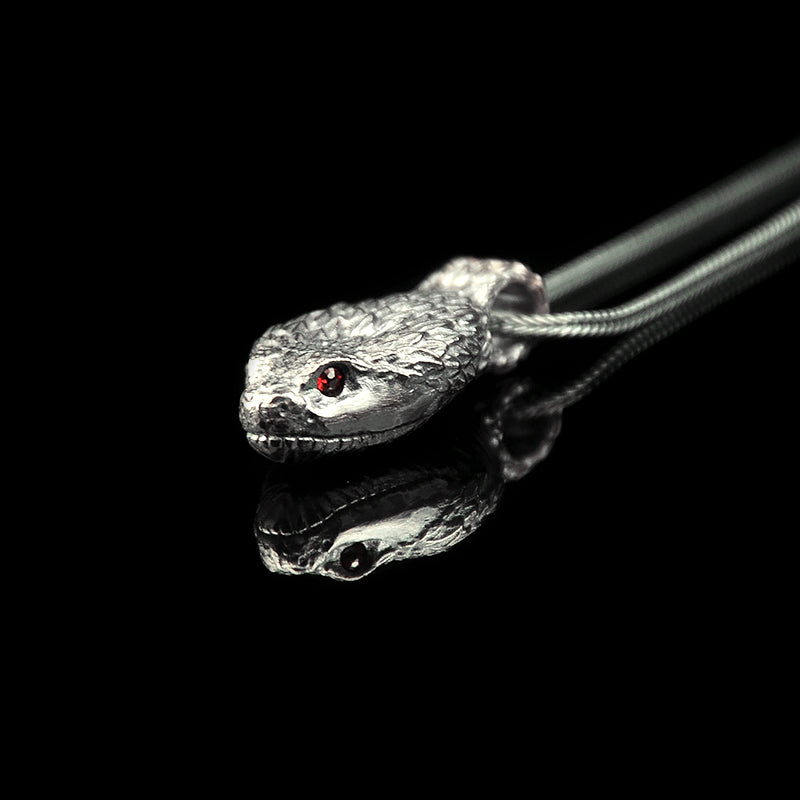 DYQ JEWELRY 925 Silver Snake Pendant Men's Necklace