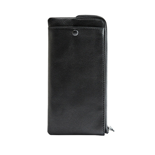 DYQ JEWELRY Men's Cowhide Ultra Thin Long Zipper Wallet