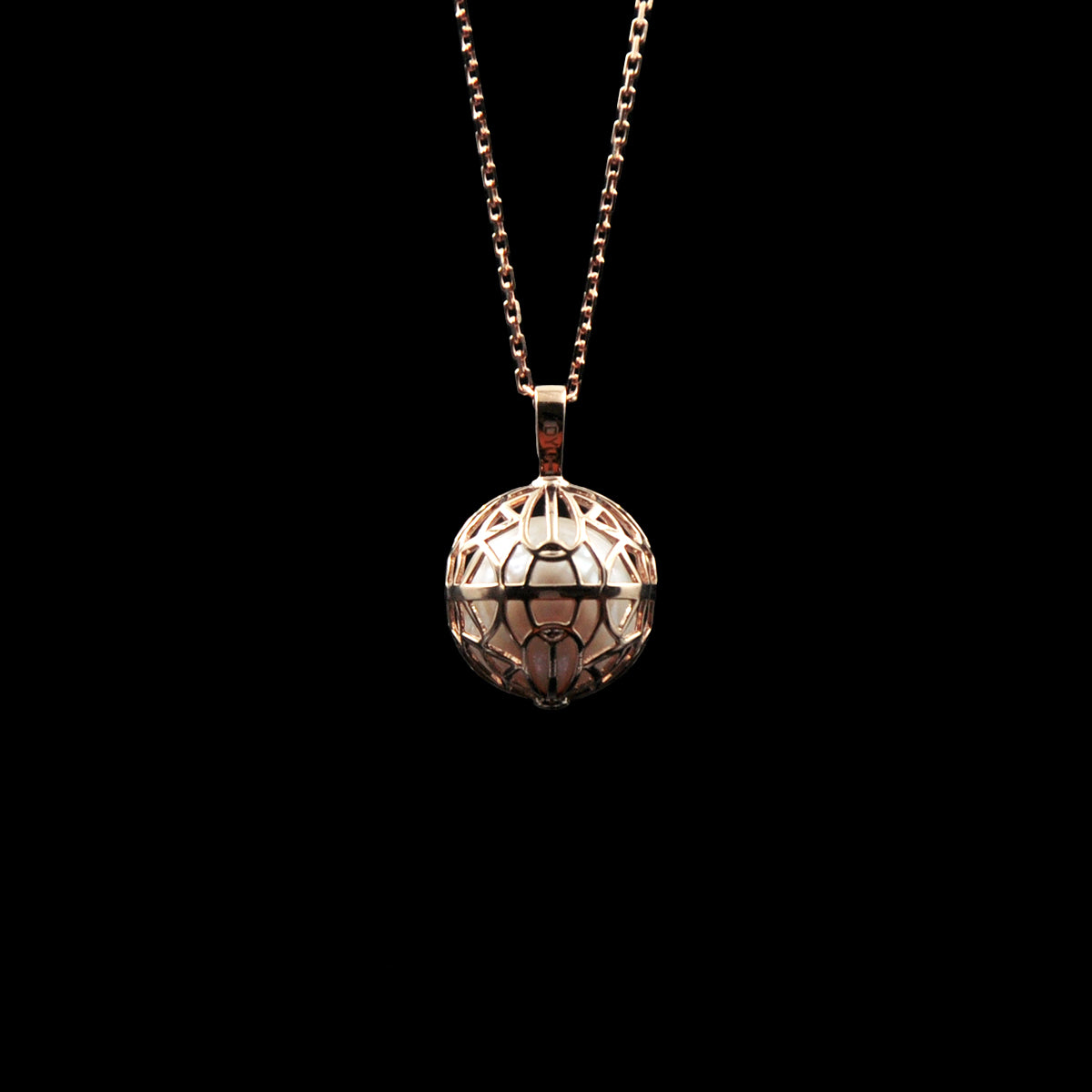 DYQ JEWELRY 18K Rose Gold Pearl Pendant Men's Necklace Women's Necklace Couple