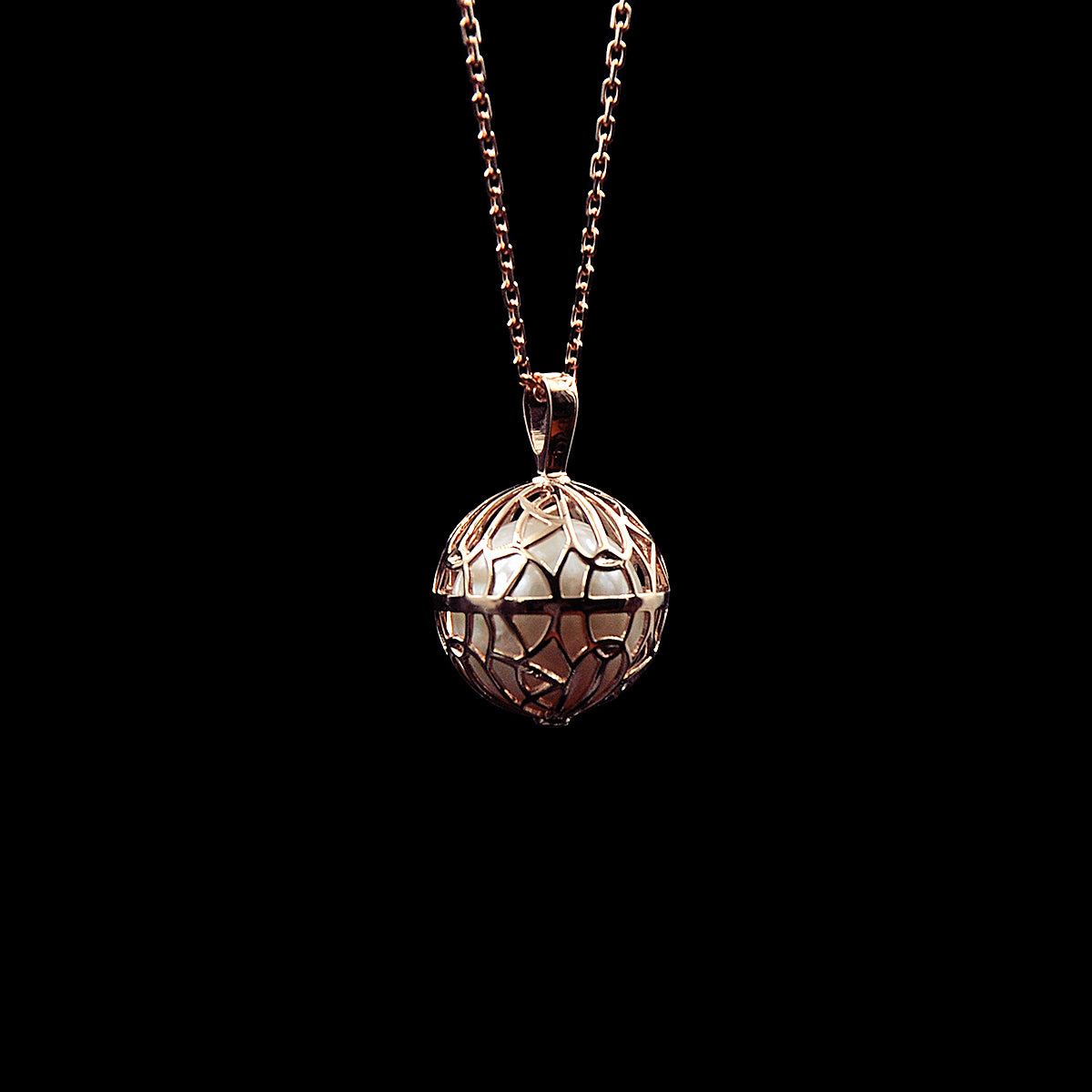 DYQ JEWELRY 18K Rose Gold Pearl Pendant Men's Necklace Women's Necklace Couple