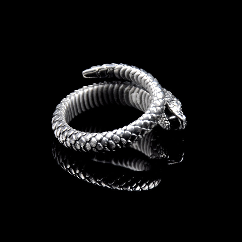 DYQ JEWELRY Snake Ring 925 Silver Ring Men's Ring