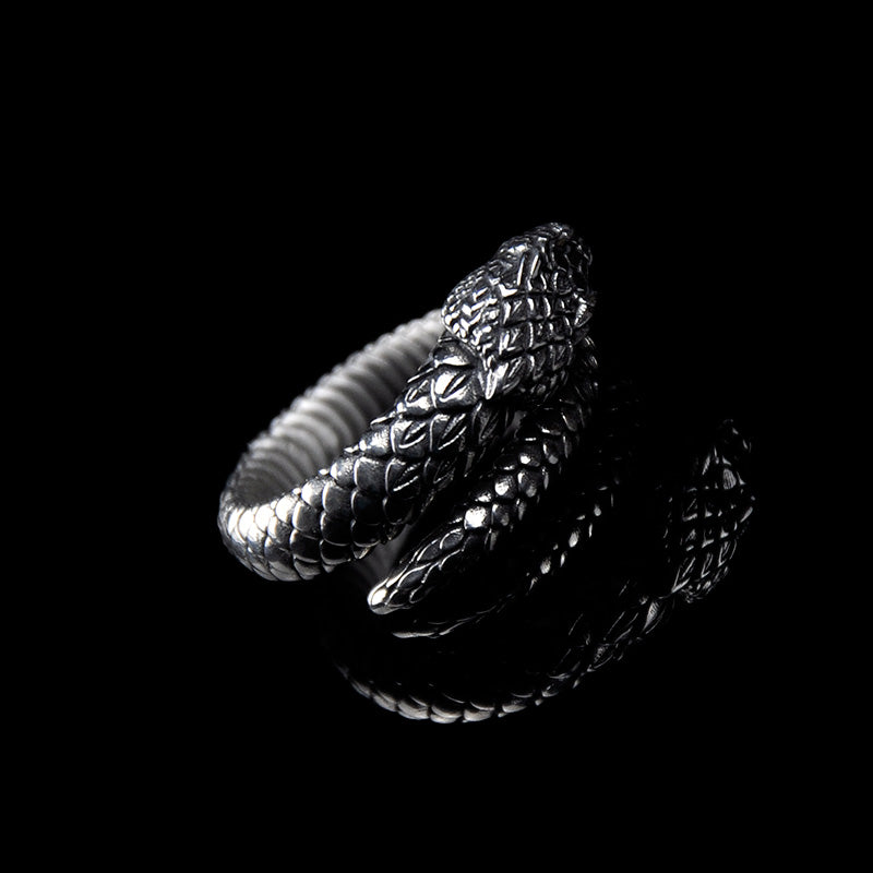DYQ JEWELRY Snake Ring 925 Silver Ring Men's Ring
