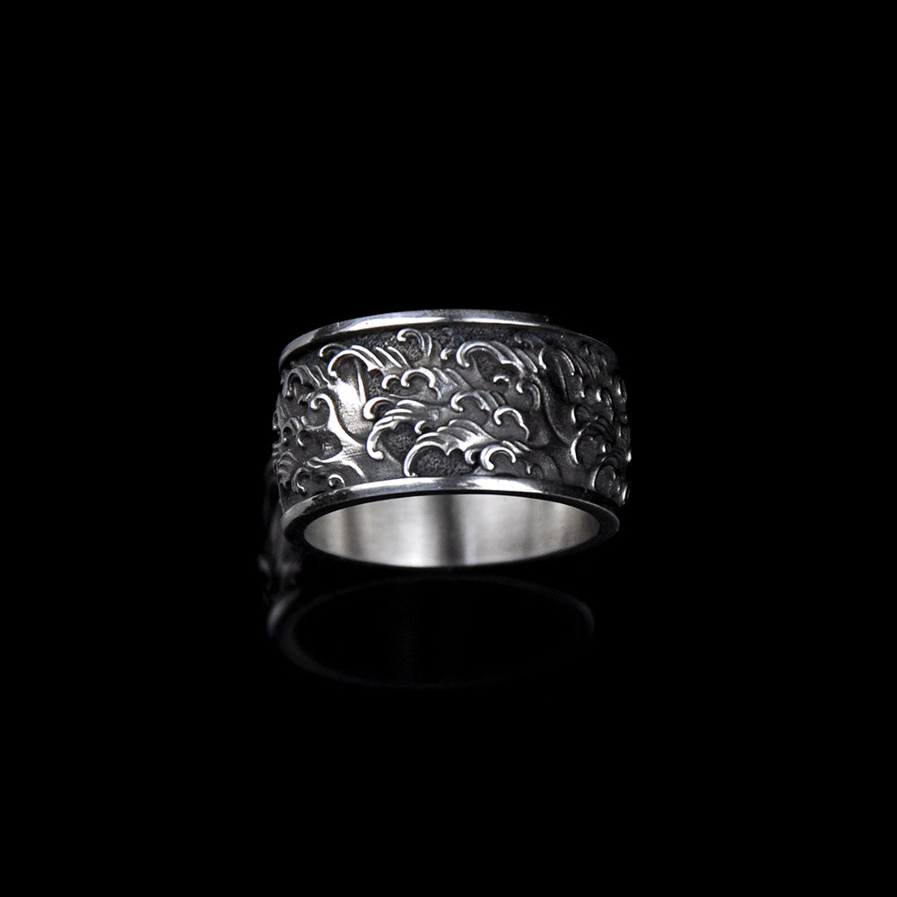 DYQ JEWELRY Mesmerizing Japanese Wave Ring 925 Silver Ring