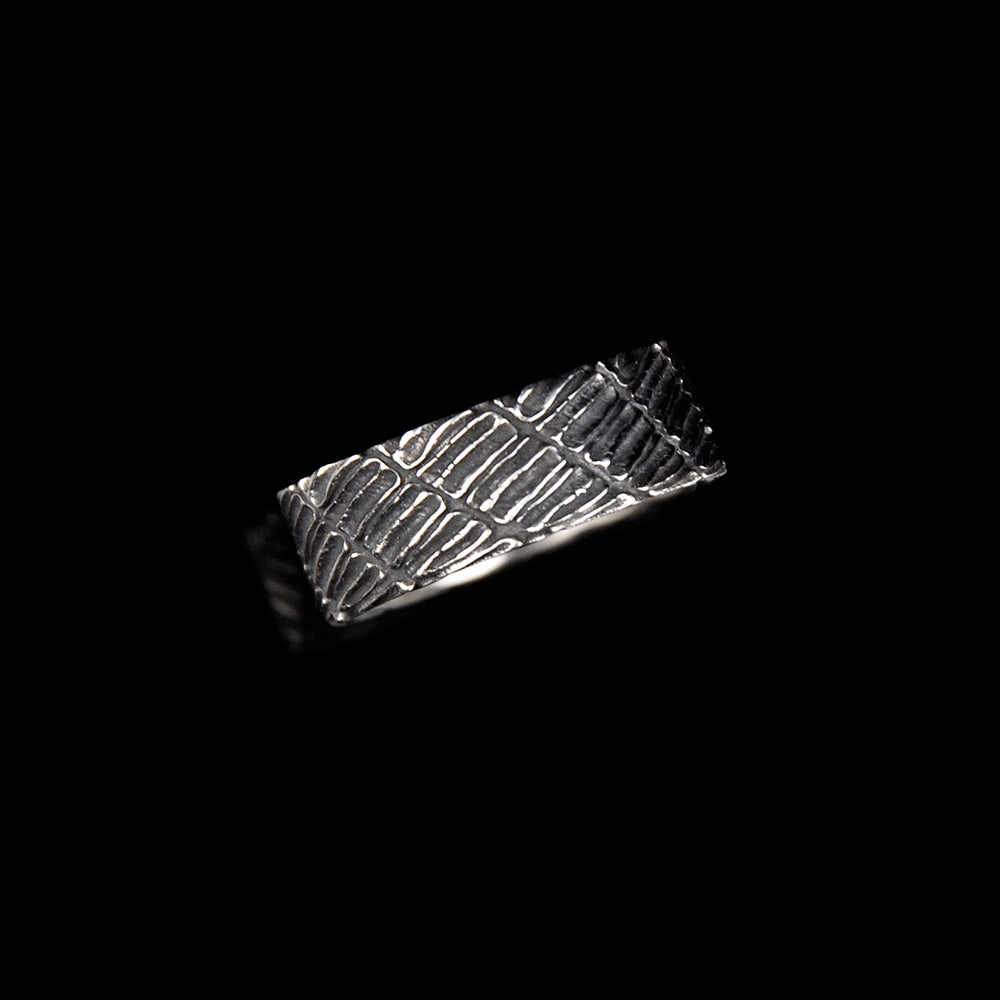 DYQ JEWELRY Crocodile Skin 925 Silver Ring