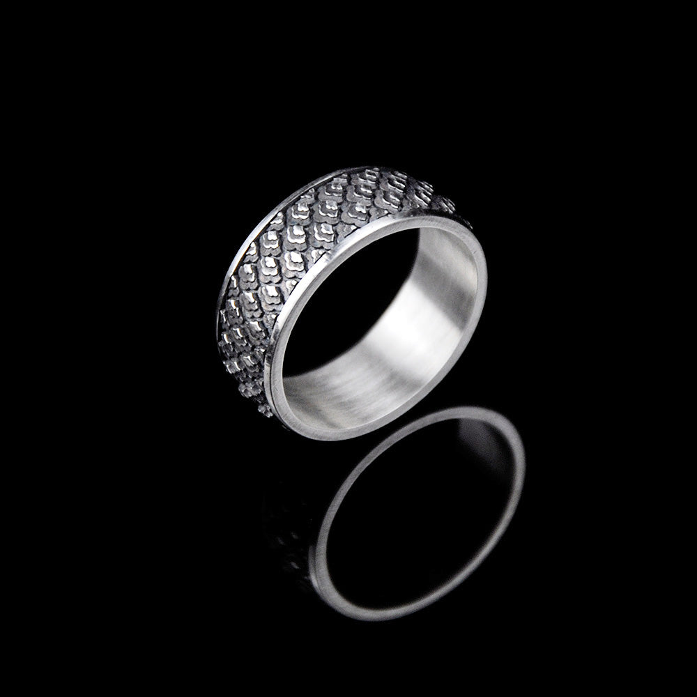 DYQ JEWELRY Japanese Pattern Ring 925 Silver Ring Men's Ring