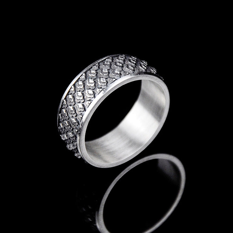 DYQ JEWELRY Japanese Pattern Ring 925 Silver Ring Men's Ring