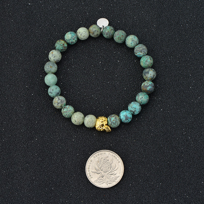 DYQ JEWELRY African Turquoise Bead Man's Bracelet