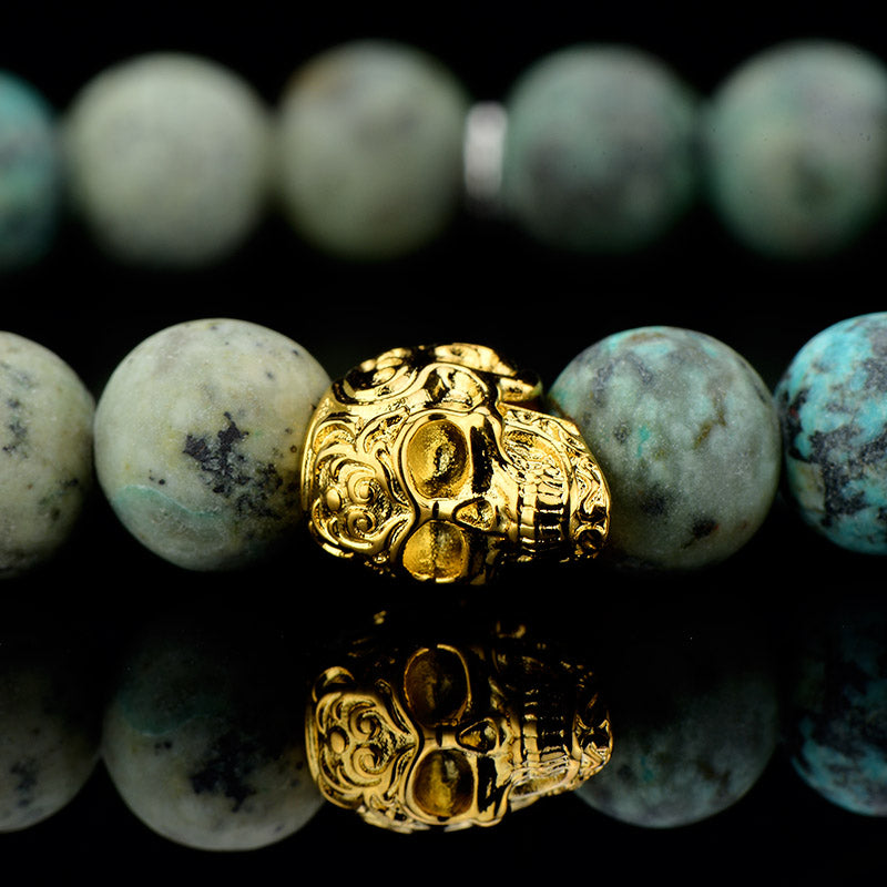 DYQ JEWELRY African Turquoise Bead Man's Bracelet