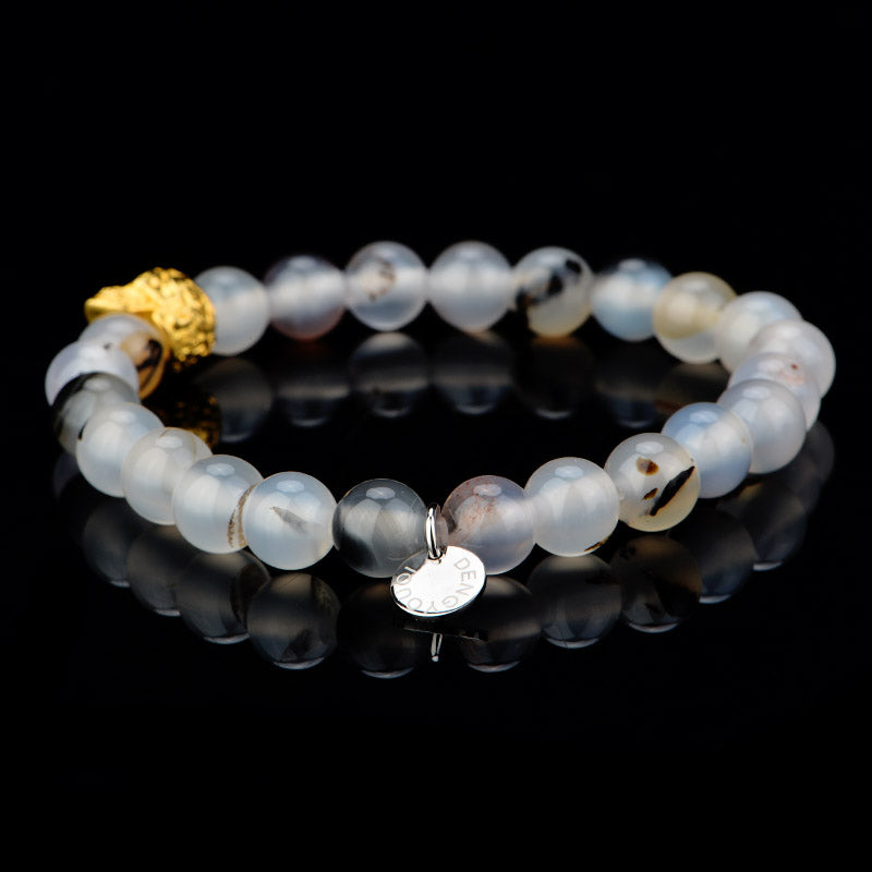 DYQ Jewelry Coral Agate Bracelet Brass Skull For Women Bracelet