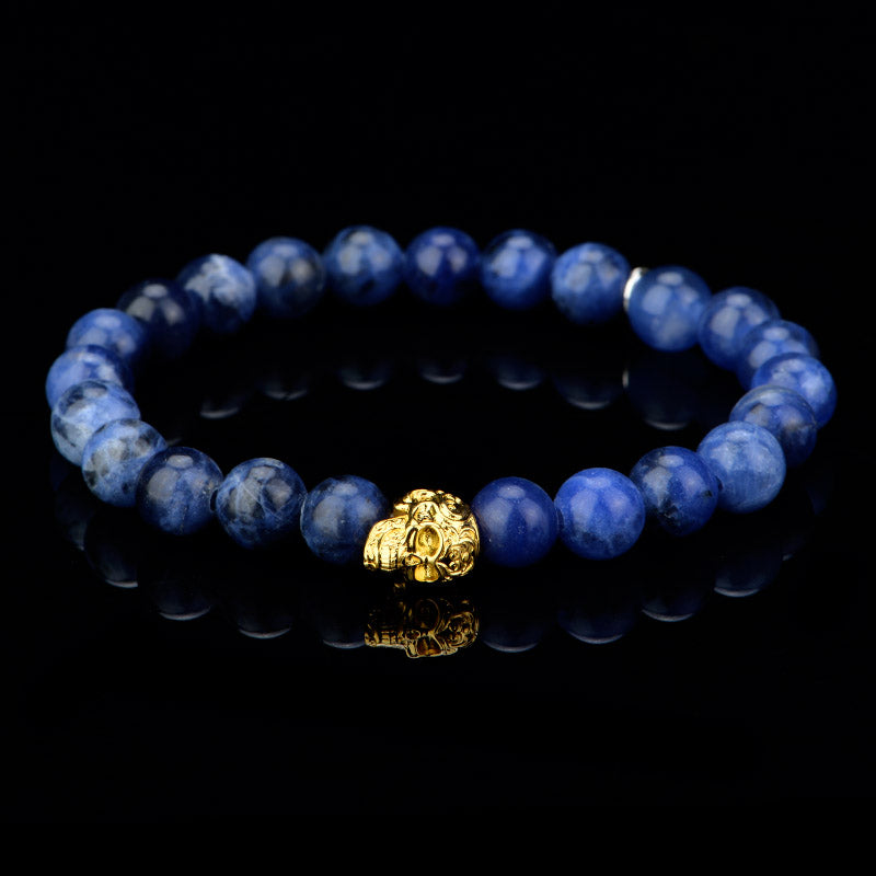 DYQ JEWELRY Blue Sodalite Bead Bracelet Man's Bracelet