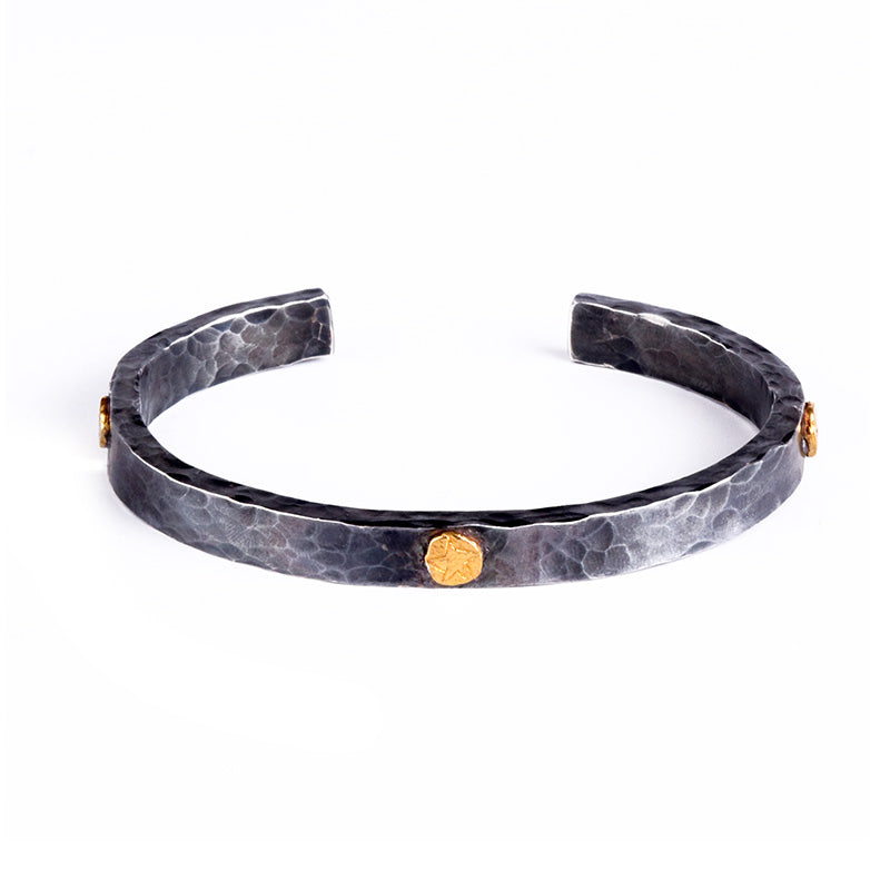 DYQ JEWELRY Gold Asterism bangle inlay 24K Gold man's bangle