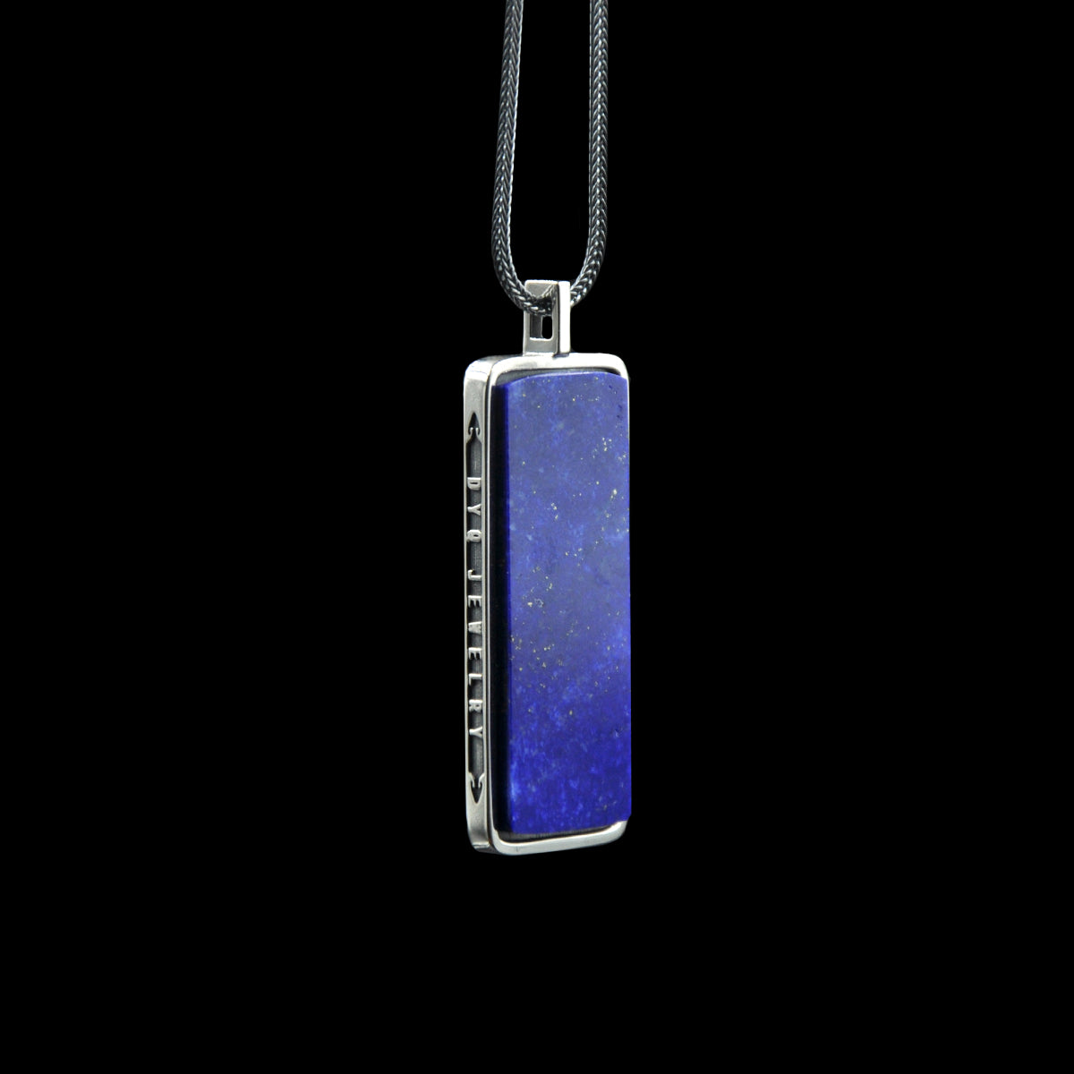 DYQ JEWELRY WuShi 925 Silver Inlay Lapis Lazuli Pendant Men's Necklace